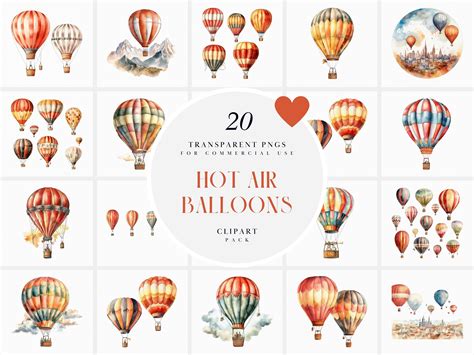 Watercolor Hot Air Balloon Clipart Hot Air Balloons Clipart Nursery Air Balloon Cappadocia