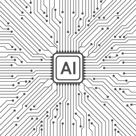 Premium Vector | Artificial intelligence circuit line style Machine learning design Smart ...