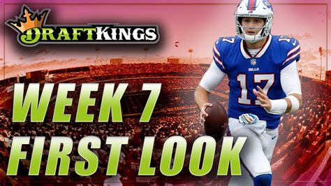 Draftkings Nfl Dfs Week 7 First Look Lineup Youtube