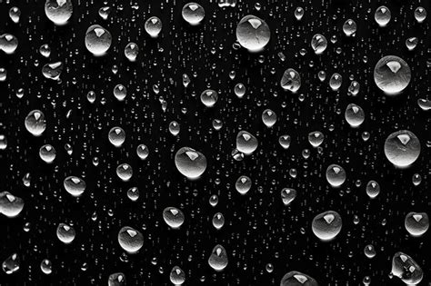 Gotas De Lluvia Sobre Un Fondo Blanco Y Negro Imagen Premium Generada