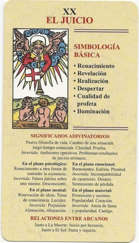 El Juicio XX Lectura De Tarot Tarot Tarot Cartas Marsella