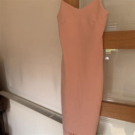 Bodycon Nude Pink Midi Dress Worn Once Size Depop