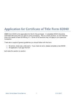 Application For Certificate Of Title Form 82040 Application For