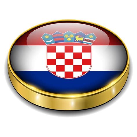 Premium Vector Croatia Croatia Flag 3d Button Vector