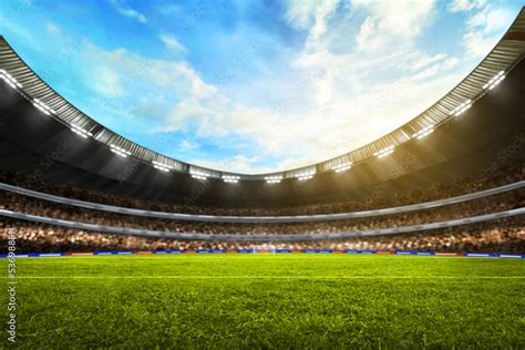 Soccer stadium field, soccer background Stock Photo | Adobe Stock