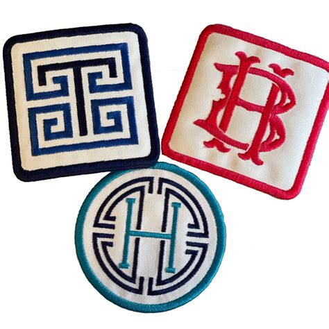 Custom Embroidered Monogram Patch Personalized Clothing Patch Double