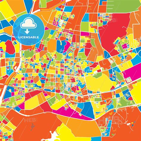 Zhongshan China Colorful Vector Map Hebstreits