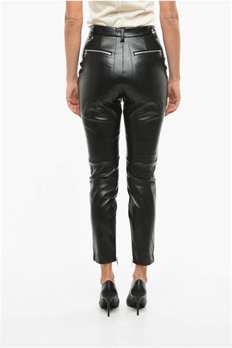 Dolce And Gabbana Regular Fit Vegan Leather Pants Women Glamood Outlet