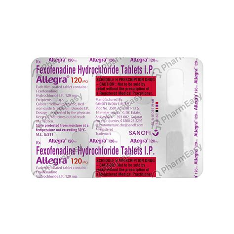 Allegra Mg Tablet Uses Side Effects Dosage Composition