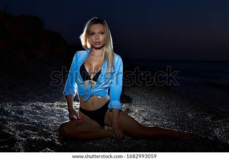 Sexy Curvy Blonde Model Posing Near Stock Photo 1682993059 Shutterstock