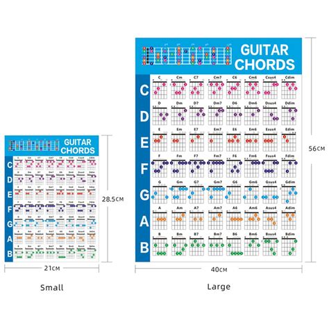 Review Guitar Chord Poster Practice Sticker Guitar Chords Chart For