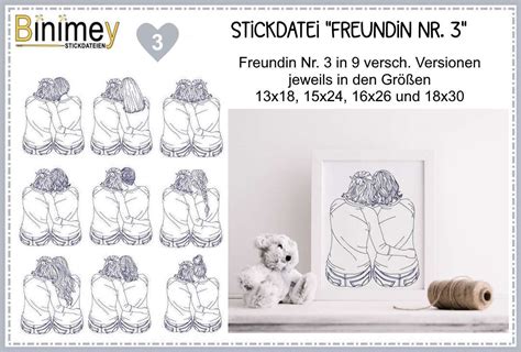 Stickdatei Freundin Set Nr Binimey