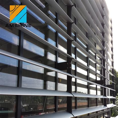 Horizontal Airfoil Sun Shade Louver For Glass Curtain Wall Aerofoil