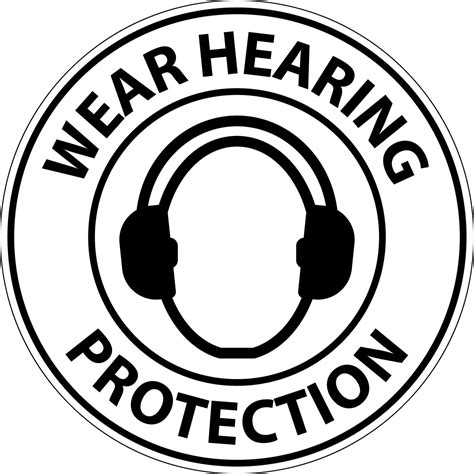 Caution Wear hearing protection on transparent background 30185920