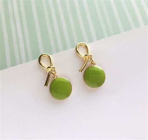 Invisible Clip On Earrings Golden Robbon And Green Buckle Earrings Etsy