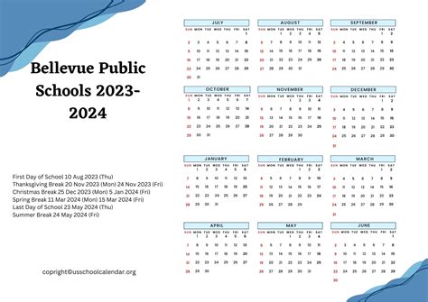 Bellevue School Calendar 2024 25 Ethel Nancey