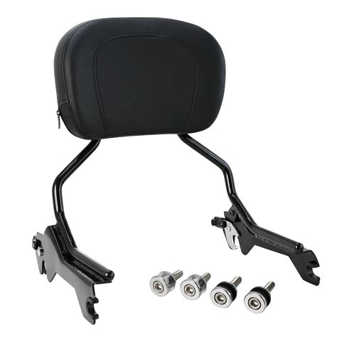 Detachable Gloss Black Passenger Backrest Sissy Bar With Pad Docking