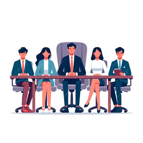 Premium Vector | Company board of directors sit together flat design