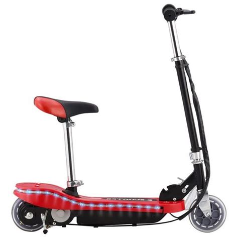 Trottinette Electrique Avec Selle Et Led 120 Watts Rouge Cdiscount