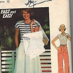 4767 Vintage Butterick SEWING Pattern Misses T Shirt Skirt Pants 1970 S