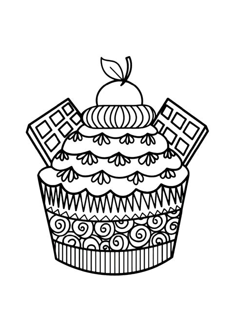 Desenho De Bolo De Chocolate Para Colorir - Bolo com chocolate para colorir - Imprimir Desenhos