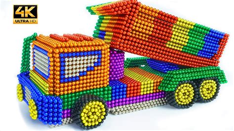 DIY How To Make Dump Truck Mercedes Benz Arocs From Magnetic Balls