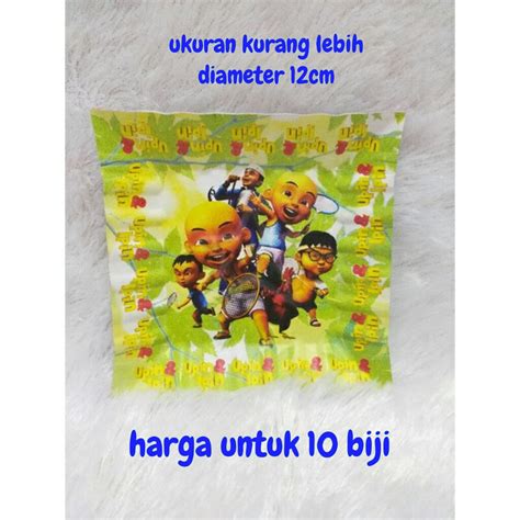 Jual Piring Kertas Ulang Tahun Diameter 12 Cm Karakter Upin Ipin Isi 10