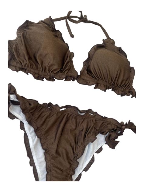 Wikini Iconic Fru Fru Bikini GE Μπικίνι Triangle Με Ρίγα Βολάν Artistishop gr