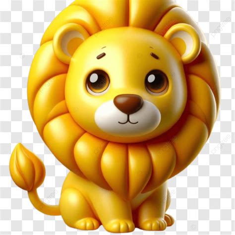 A Cheerful Cartoon Lion With Wide Grin Designed Vibrant Colors And