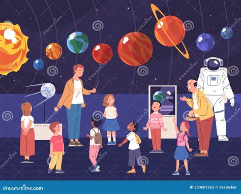 Astronomy Guide Advertising Poster With Dad And Son Observing Night Sky ...