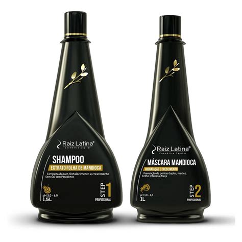 Kit Mandioca Shampoo L E M Scara Capilar L Raiz Latina Profissional Hidrata O Cabelos
