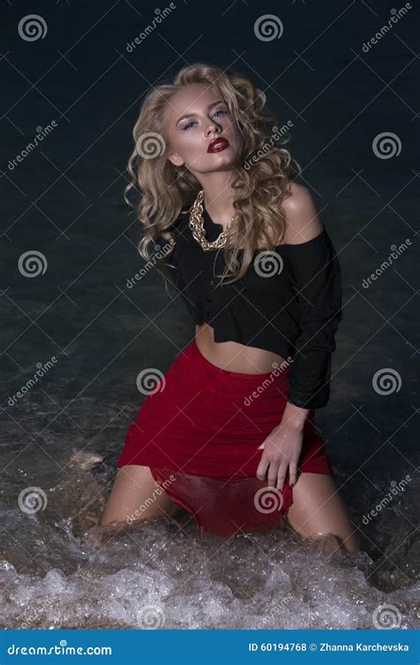 Portrait Of A Blonde In Water Stock Photo Image Of Gold Curls 60194768
