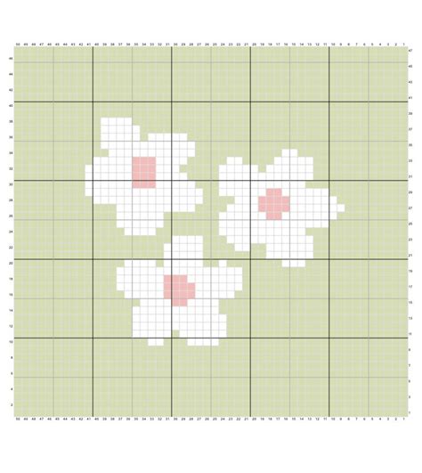 flower tapestry crochet grid pattern beginner cross stitch project