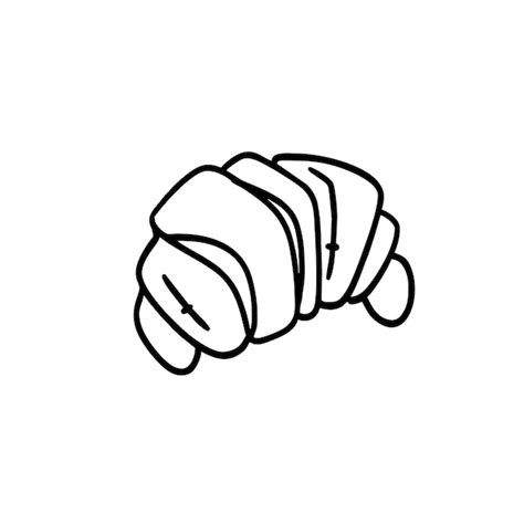 Premium Vector Vector Illustration Of Hand Drawn Croissant Outline