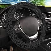 Amazon Black Leopard Print Steering Wheel Cover Universal