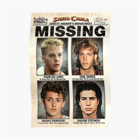 "The Lost Boys Missing " Poster for Sale by CUInHellJaymz | Redbubble