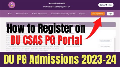 DU PG Admissions 2023 24 How To Register On DU CSAS PG Portal DU PG