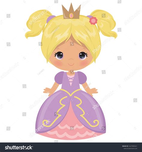 Pretty Blonde Princess Vector Cartoon Illustration 스톡 벡터 로열티 프리 1627090321 Shutterstock