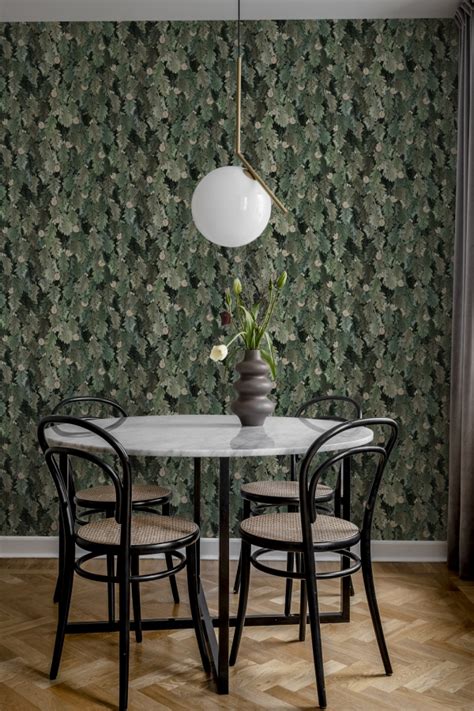 No Time To Waste Green R19271 Vintage Brocade REBEL WALLS