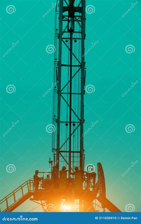 Oil Drilling Exploration The Oil Workers Are Working Stock Photo