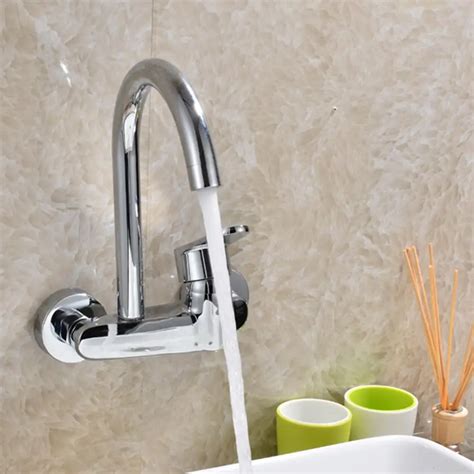 Kitchen In Wall Cold Hot Single Hole Water Sink Faucets Modern Wall Bathroom Clothes Washing