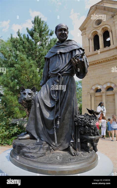 bronze statue st francis assisi  res stock photography  images alamy