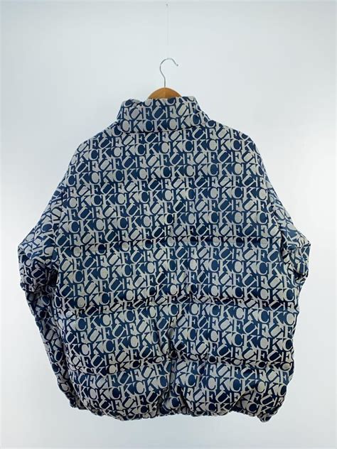 Supreme シュプリーム Fuck Jacquard Puffy Jacket ダウンジャケット L ポリエステル ネイビー 古着の販売通販ならセカンドストリート