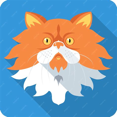 Premium Vector | Persian cat icon flat design
