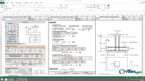 Isolated Foundation Design Spreadsheet Mertqmatic