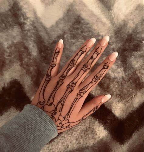 Skeleton Hand Drawing On Hand Tiktok Drawing Word Searches