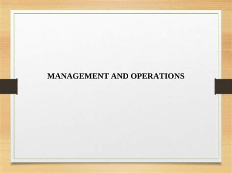 Management And Operations Role Of Leaders And Managers