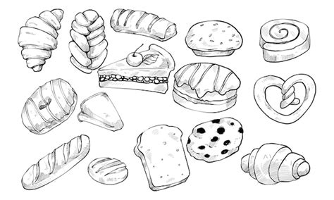 Premium Vector Bakery Handdrawn Collection