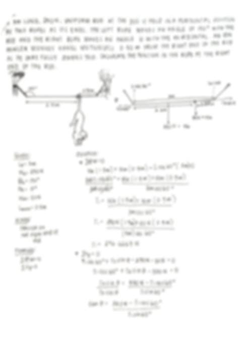 SOLUTION PHYS 111 Calculus Based Physics Static Equilibrium Worksheet