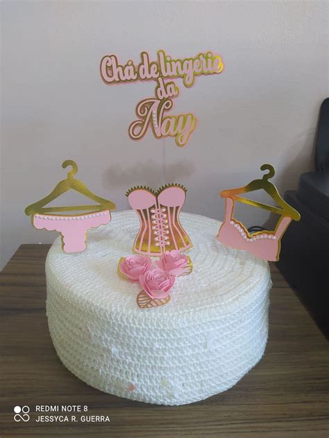 Arquivo de Corte Topo de Bolo Chá de Lingerie Dourado Elo